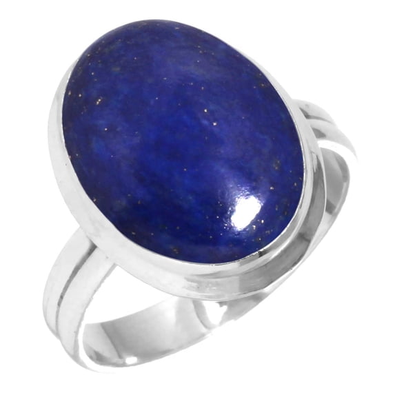 925 Sterling Silver Ring For Women - Teens Blue Real Lapis Lazuli Gemstone Silver Ring September Birthstone Handmade Silver Ring Size 6.5 Birthday Gift For Girl Friend Gemstone 925 Silver Jewelry