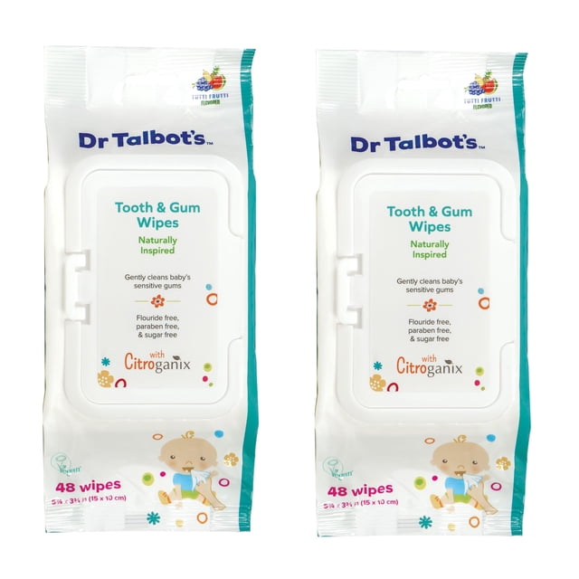 Toallitas para dientes y encías para bebé Dr. Talbot's, 2 paquetes, 96 unidades