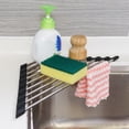 thumbnail image 2 of Triangle Dish Drying Rack Roll Up Dish Drying Rack Kitchen Dish Rack Stainless Steel Sink Drying Rack, Corner Sink Rack,Multipurpose Foldable Dish Drainer, Black(Triangle16.2''x9''), 2 of 9