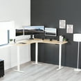 thumbnail image 3 of VIVO Light Wood / White Electric 71" x 71" Curved Corner Stand Up Desk, 3 of 8