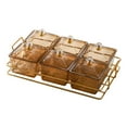thumbnail image 1 of Plato de postre de frutos secos, contenedor de almacenamiento de alimentos para sala de estar y comedor. Marrón, 1 of 9