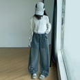 thumbnail image 5 of JLMSPLWG Kids Baggy Pants Wide Leg Jeans Girls Cute High Waist Pants Tween Girls Personalized Straight Casual Jean Toddler Girl Clothes, 5 of 9