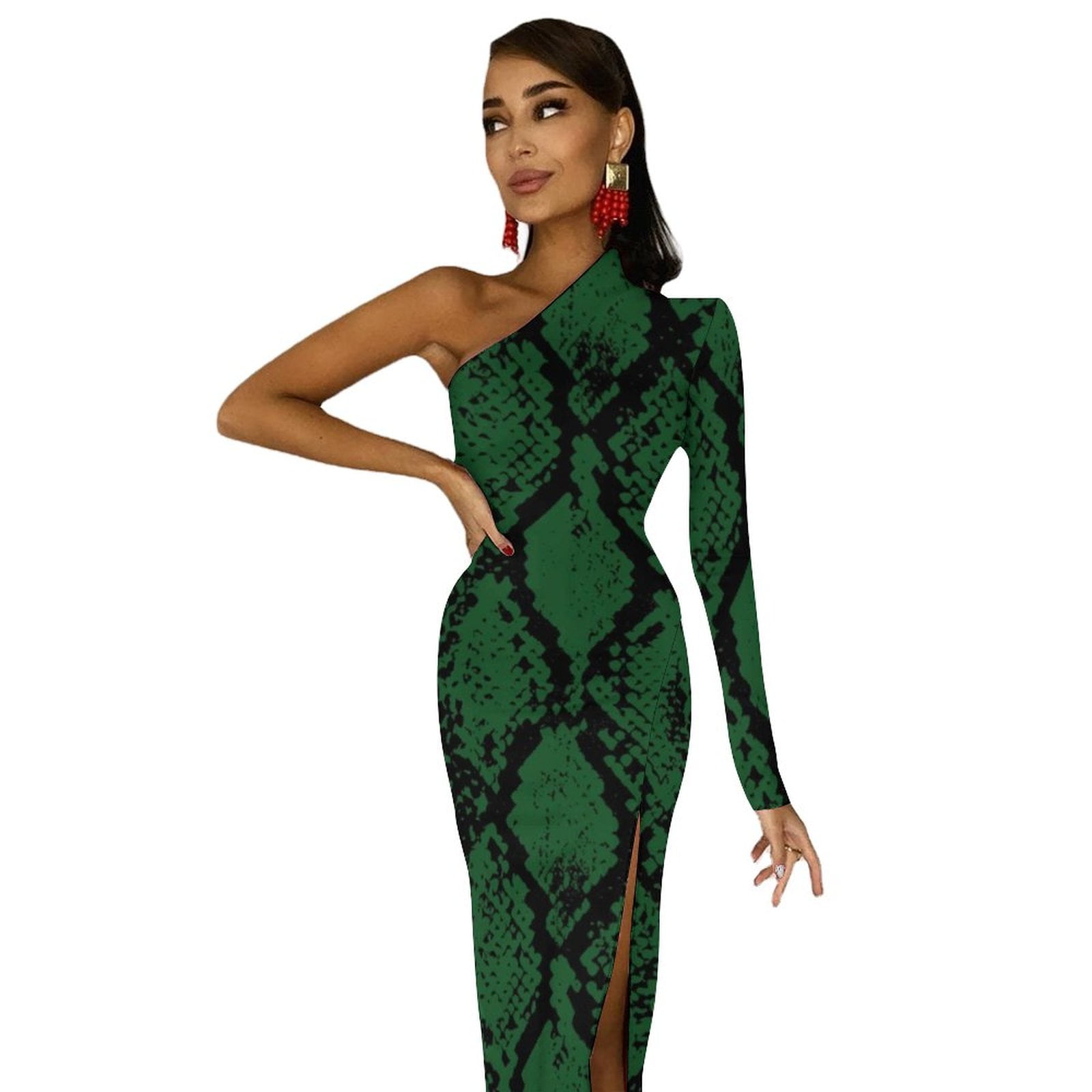 strapless open back dress TORN BY RONNY KOBO SNAKESKIN DRESS