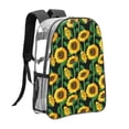 thumbnail image 3 of Susaid Sunflower 1 Print Clear Backpack See Through Transparent Plastic Clear Bookbags for School, College, Stadium,Work, 3 of 7