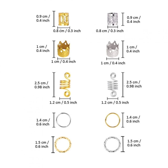 WXJ13 Hair Braid Rings with Metallic Cord, 230 PCS Aluminum Hair Coil for Braids, Extensions, and Updos