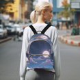 thumbnail image 7 of JIALIOU Mini Backpack Purse for Women Quilted Casual Daypack Small Travel Shoulder Bag, Sky with Clouds and Full Moon, 7 of 7