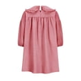 thumbnail image 5 of YHAJDS Womens Short Sleeve Dresses 3/4 Puff Sleeve Checkered Collar Mini Collar Flowy Dress, 5 of 5
