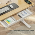 thumbnail image 3 of FLEXISPOT 55" W Home Office Height Adjustable Standing Desk White and Maple with USB Charge Ports and Embedded Drawer, 3 of 9
