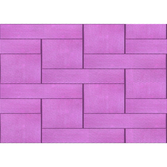 Ahgly Company Machine Washable Indoor Rectangle Transitional Violet Purple Area Rugs, 6' x 9'