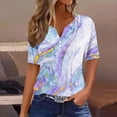 thumbnail image 2 of VERUGU Shirts for Women Fashion Printed Short Sleeve Blouse Round Neck Casual Tops Purple S, 2 of 4