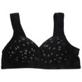 thumbnail image 2 of Support Bra Front Clasp Bra Women Seniors Black Nylon Comfortable Wear 1Set, 2 of 5