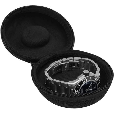 HEIBINTravel Watch Case, Cushioned Round Portable Watch Case for Travel ...