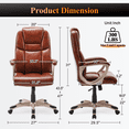 thumbnail image 4 of Medium-Back Leather Executive Ergonomic Office Chair Computer Desk Chair with Lumbar Support Brown, 4 of 7