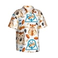 thumbnail image 2 of Hawaiian Shirt For Men, Cartoon Cute Hamster Nut Peanut Mens Button Down Short Sleeve Shirt, Summer Beach Shirts For Men, 2 of 2