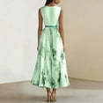 thumbnail image 4 of Womens Floral Pleated Midi Dress Sleeveless V Neck Flowy A Line Spring Wedding Guest Italian Style Party Dress, 4 of 5