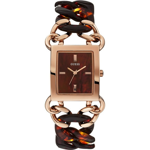 GUESS STEEL W0467L1,Women's Dress Elegant,Stainless Steel Case & Bracelet,Rose Gold Tone,Brown Dial,WR