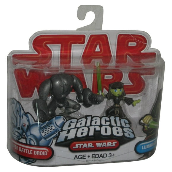 Star Wars Galactic Heroes (2009) Hasbro Super Battle Droid & Luminara Unduli Figure Set