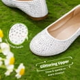 thumbnail image 2 of DREAM PAIRS Kids Girls Flat Shoes Fashion Comfort Dress Shoes Princess Slip On Wedding Shoes MUY-SHINE WHITE/SUEDE Size 11, 2 of 6