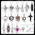 thumbnail image 3 of Juego de joyas Ecation, 15 unidades, collares de acero inoxidable con forma de ceniza, color rosa, 3 of 7