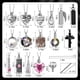 thumbnail image 3 of Juego de joyas Ecation, 15 unidades, collares de acero inoxidable con forma de ceniza, color rosa, 3 of 7