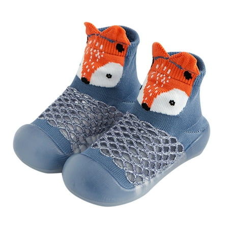 

Boys Girls Animal Prints Cartoon Socks Shoes Toddler Breathable Mesh The Floor Socks Non Slip Prewalker Shoes