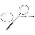 thumbnail image 4 of 2 Pcs Carbon Fiber Badminton Rackets Ultra Light Adult for Training Competition Recreation Orange, 4 of 14