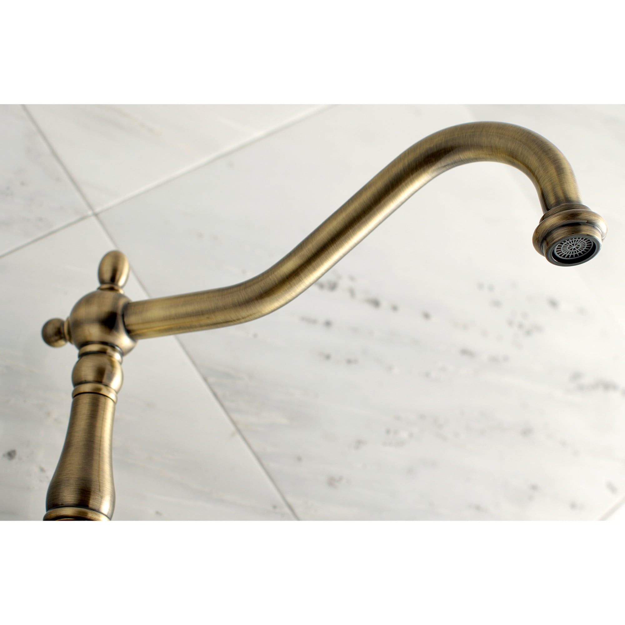 Kingston Brass KS1023AX Heritage Two-Handle Wall Mount Roman Tub Faucet, Antique Brass