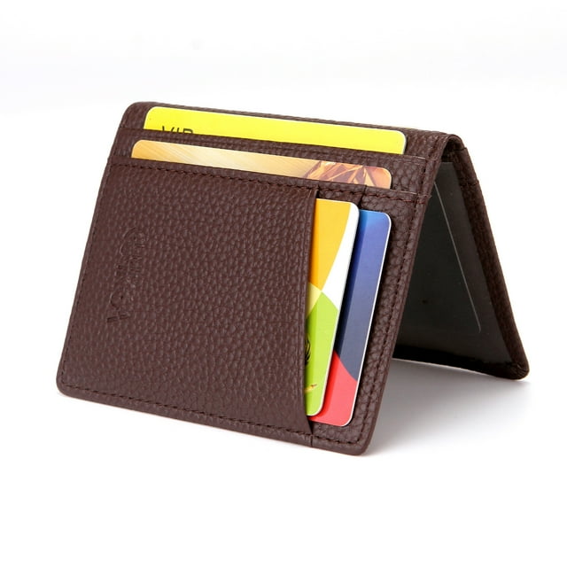 Credit Card Holder with ID Window,RFID Protected card wallet,PU Leather Slim Wallets