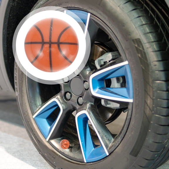 Raindrops 5Pcs Orange Basketball Shaped Valve Caps Decorative Car Tire Stem Caps Universal Fit