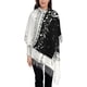 thumbnail image 1 of wonima44 Piano Keys with Musical Notes print Oversized winter tassel shawl Scarf Fashion tassel shawl with styling, 1 of 1