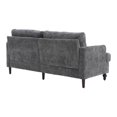 thumbnail image 6 of Knubmt 2 Seater Loveseat Sofa with Wood Frame, Modern Upholstered Fabric Sofa Couch for Home, Living Room, Office, Gray, 6 of 7