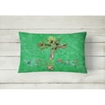 thumbnail image 2 of Carolines Treasures 8710PW1216 Welcome Palm Tree on Green Canvas Fabric Decorative Pillow, 12H x16W, multicolor, 2 of 3