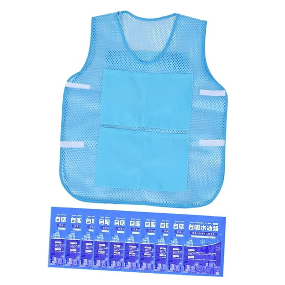 Dualoai Cooling Ice Vest Adults for Outdoor High Temperature Work Environment Picnic Blue