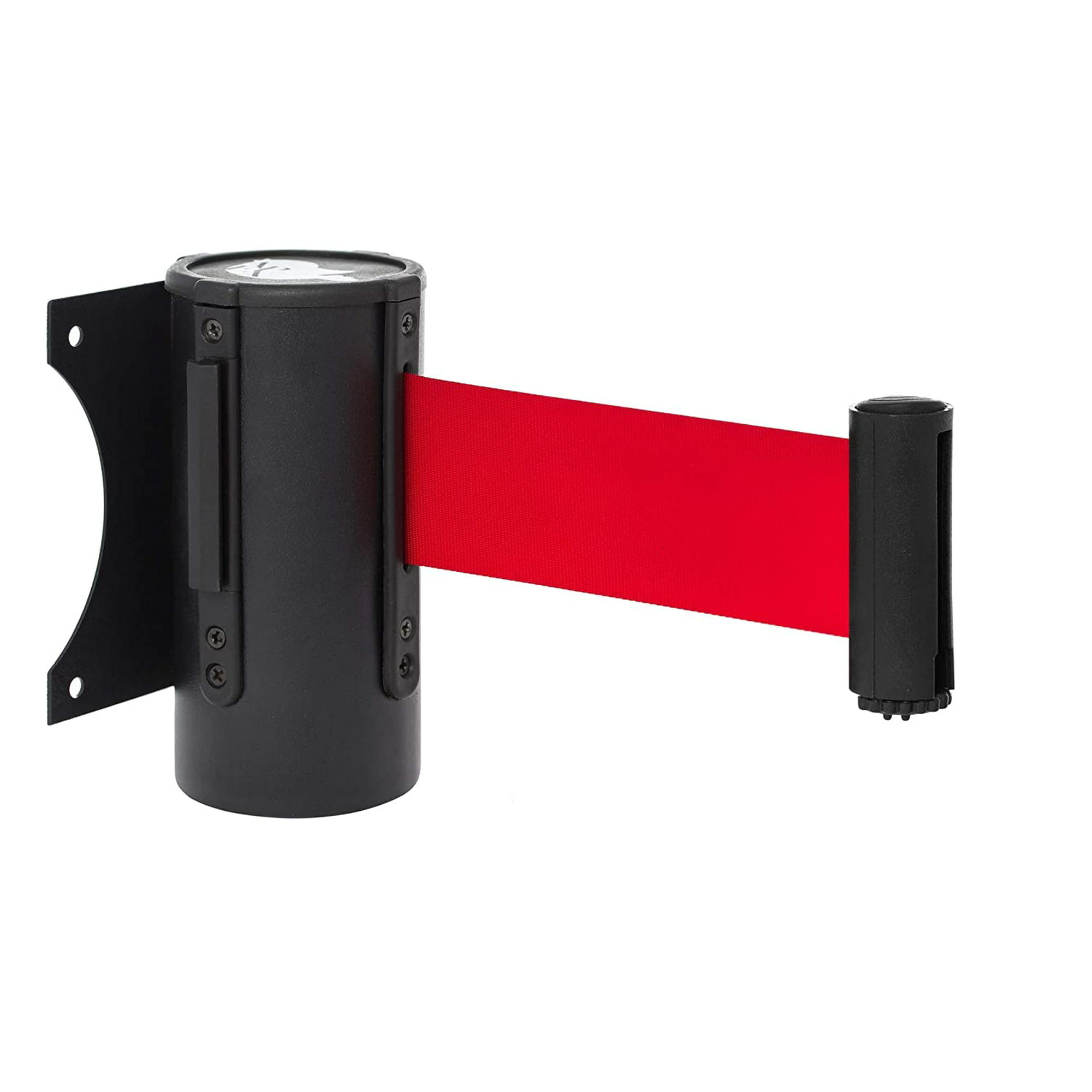 Barrière murale rétractable avec ceinture rétractable de 96 po (pouces) (1,  ceinture noire avec ceinture rouge)