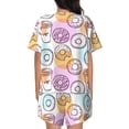 thumbnail image 3 of Bingfone Donuts and Coffee Print Pajamas Sets for Women Soft Short-Sleeved Pjs with Lounge Shorts Two Piece Sleepwear, 3 of 8