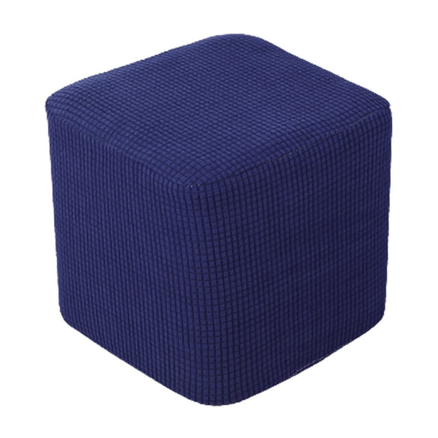 Ottoman Covers Slipcover Polyester Ottoman Slipcover Rectangle Ottoman Protector dark blue