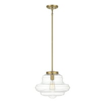 Trade Winds Jordan 1-Light Pendant in Natural Brass