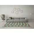 thumbnail image 3 of Ahgly Company Indoor Round Abstract Light Blue Modern Area Rugs, 5' Round, 3 of 4