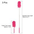 thumbnail image 2 of Uxcell 11" to 31" Chenille Cleaning Duster, Washable Extendable Brush Rose Red 3Pack, 2 of 5
