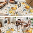 thumbnail image 5 of Area Rugs for Living Room Bedroom, White Daisy 4'x6' Rug Washable Carpet Runner Indoor Outdoor, Spring Floral Elegant Pastoral Botanical Bees Non Slip Accent Floor Mats Rug for Kitchen, Office, 5 of 8