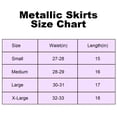thumbnail image 7 of Shiny Metallic Skirt Flared Pleated Holographic A-Line Mini Skater Skirts Rose Skirt for Women- Rose, Size XL, 7 of 7