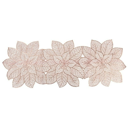 

Fancy 1 Pc Table Runner Simulation Bauhinia Washable Placemats Non Slip PVC Table Runners Holidays Parties Decor 91*35cm Long Rose Gold