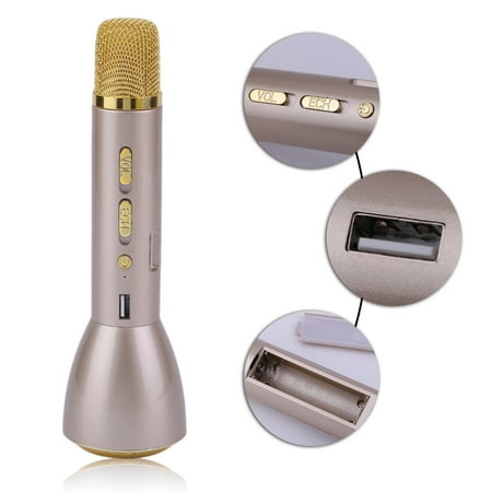 2PCS K088 Adjustable Volume Wireless Karaoke Player Microphone Compact Speaker Mic