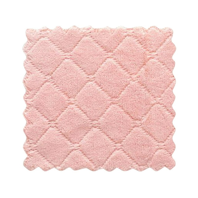Chiffon à Vaisselle - Tampon à Récurer en Molleton Corail Double Face (25x25 cm). Haute Qualité, Double Usage Humide et Sec, Conception de Chiffon Suspendu