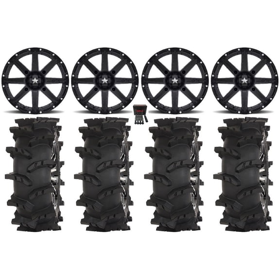 MSA Clutch 15" Wheels Black 33" Outlaw Max Tires Sportsman RZR Ranger