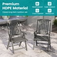 thumbnail image 4 of Gymax 2PCS Foldable Patio Chair w/Armrest Curved Back Slatted Seat for Backyard Deck Gray, 4 of 7