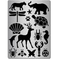 thumbnail image 1 of Plantillas de metal reutilizables para pintar animales: tortuga marina, caballito de mar, estrella de mar, elefante, ciervo, leopardo, araña y mariposa., 1 of 9