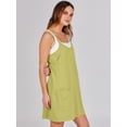 thumbnail image 5 of ANRABESS Athletic Dress for Women Tennis Dress with Shorts Summer Active Workout Romper Dress Sleeveless Spaghetti Strap Mini Dress Casual Sundress Vacation Outfits Light Green S, 5 of 10