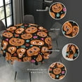 thumbnail image 5 of Halloween Day Of The Dead Sugar Skull Pumpkin Flower Colorful Waterproof Picnic Patio Party Round Table Cloth Cover Decorations Fabric 60 Inch Circular Tablecloth Home Dining Room Kitchen Decor, 5 of 6