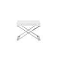 thumbnail image 2 of Rix 21 Inch Side End Table, 1 Drawer, X Shape Steel Legs, White Wood Top, 2 of 5